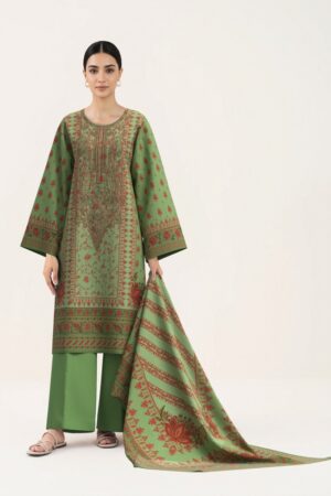SAPPHIRE Unstitched 3-Piece Digital Printed & Embroidered Lawn Suit - Sage Green (WS26CL1-4)