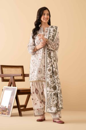Nishat Linen Elegant Floral Print 3-Piece Stitched Suit